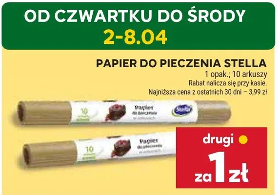 Papier do pieczenia Stella promocja w Stokrotka