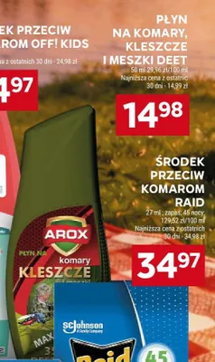 Płyn na komary, kleszcze i meszki DEET Arox promocja w Stokrotka