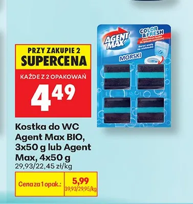 Kostka do WC Agent Max BIO promocja w Biedronka