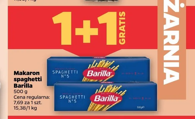 Makaron spaghetti Barilla promocja w Netto