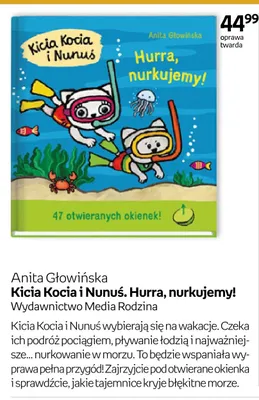 Książka Kicia Kocia i Nunuś. Hurra, nurkujemy! Anita Głowińska oprawa twarda promocja w Empik