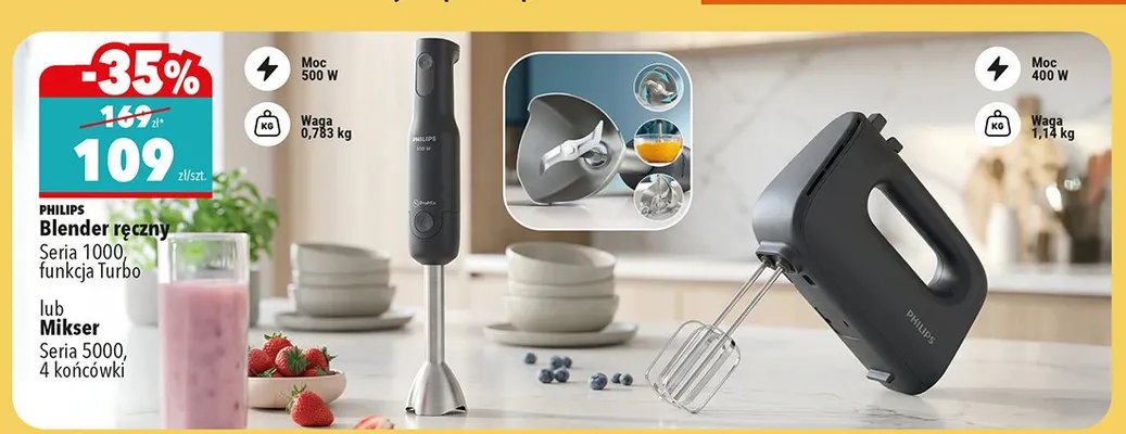 Blender ręczny Seria 1000, funkcja Turbo promocja w Biedronka