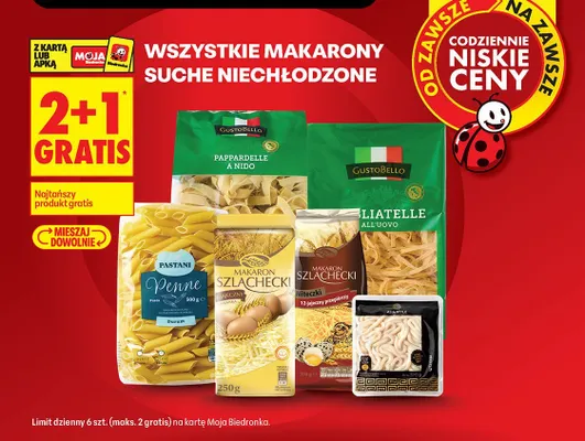 Makarony suche niechłodzone promocja w Biedronka