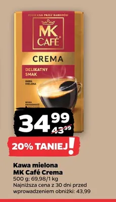 Kawa mielona MK Café Crema promocja w Netto