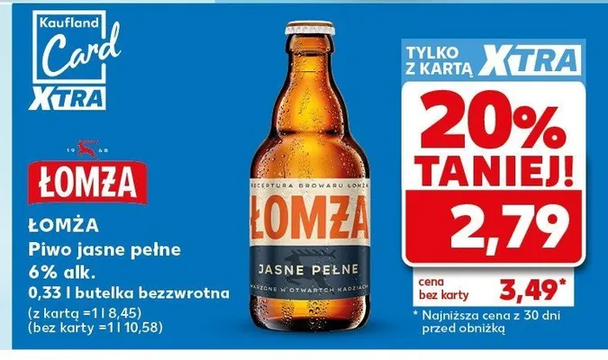 Piwo Łomża Jasne Pełne promocja w Kaufland