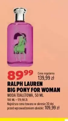 Woda toaletowa Ralph Lauren Big Pony for Woman promocja w Drogerie Natura
