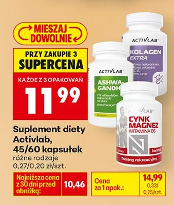 Suplement diety Collagen Extra, różne rodzaje 45/60 kapsułek promocja w Biedronka