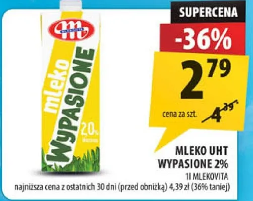Mleko UHT Wypasione 2% Mlekovita promocja w Arhelan