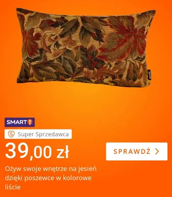 Poszewka w kolorowe liście promocja w Allegro