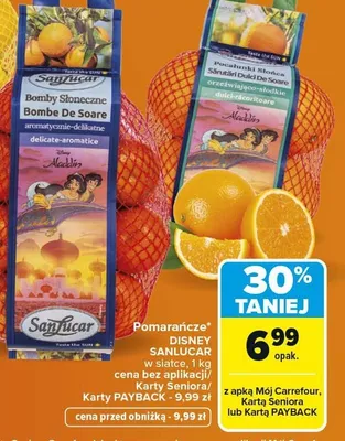 Pomarańcze Disney Sanlucar promocja w Carrefour