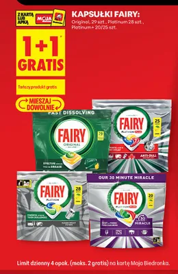 Kapsułki do zmywarki Fairy Platinum promocja w Biedronka