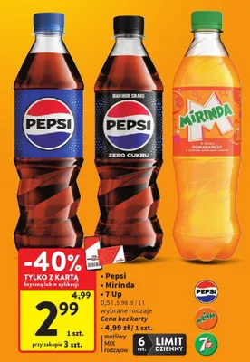 Napój gazowany Mirinda o smaku pomarańczy promocja w Intermarche