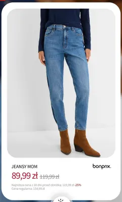 Jeansy mom Bonprix promocja w bonprix