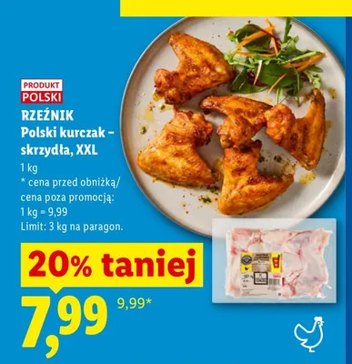 Polski kurczak - skrzydła XXL Rzeźnik promocja w Lidl