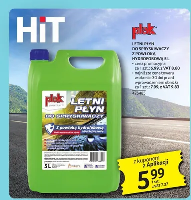 Letni płyn do spryskiwaczy z powłoką hydrofobową Plak promocja w Selgros