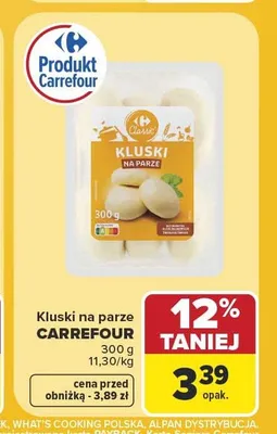 Kluski na parze Carrefour Classic promocja w Carrefour