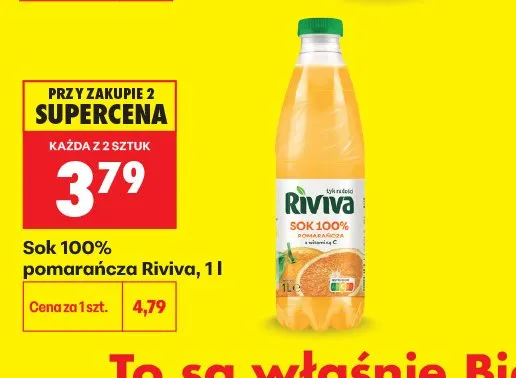 Sok 100% pomarańcza Riviva promocja w Biedronka