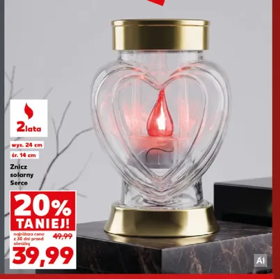 Znicz solarny Serce promocja w Kaufland