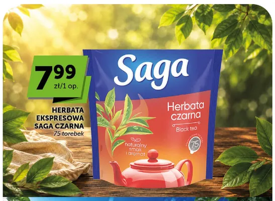 Herbata ekspresowa czarna Saga promocja w Groszek