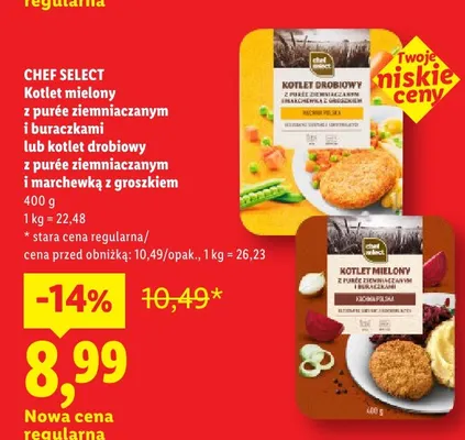 Kotlet mielony z purée ziemniaczanym i buraczkami Chef Select promocja w Lidl