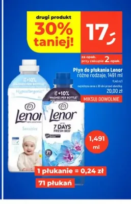 Płyn do płukania Lenor Sensitive promocja w Dealz