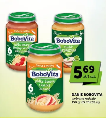 Danie BoboVita jabłka i banany z kaszką owsianą promocja w Euro Sklep