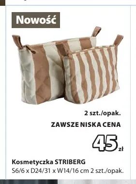 Kosmetyczka Striberg 2-pak promocja w Jysk