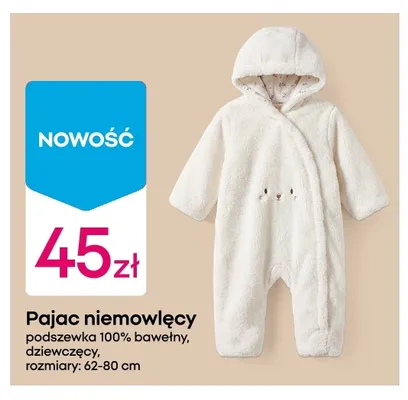Pajac niemowlęcy podszewka 100% bawełny dziewczęcy promocja w Pepco