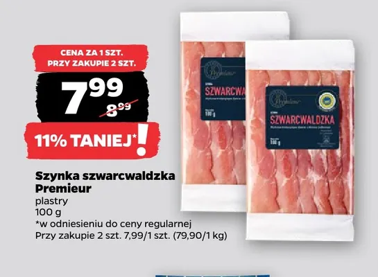 Szynka szwarcwaldzka plastry Premieur promocja w Netto