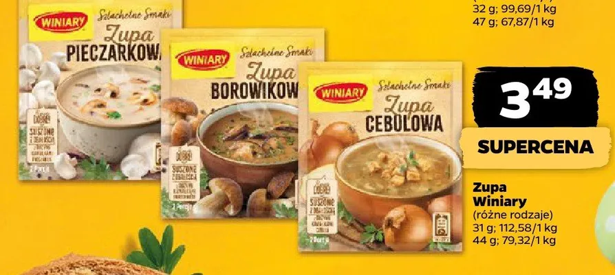 Zupa, różne rodzaje Winiary promocja w Netto