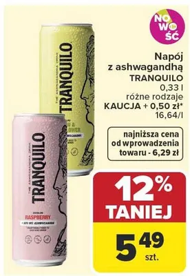 Napój z ashwagandhą Tranquilo promocja w Carrefour Market