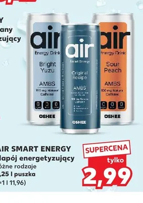 Napój energetyzujący Oshee Air Energy Drink Bright Yuzu promocja w Kaufland