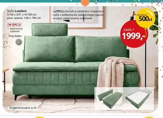 Sofa Lumbro promocja w Black Red White