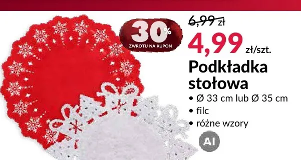 Podkładka stołowa promocja w Salony Agata
