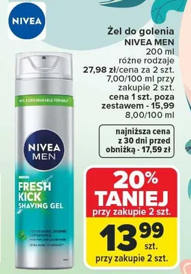 Żel do golenia Nivea Men promocja w Carrefour Market