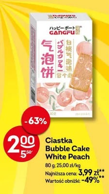 Ciastka Bubble Cake White Peach Gangfu promocja w Żabka