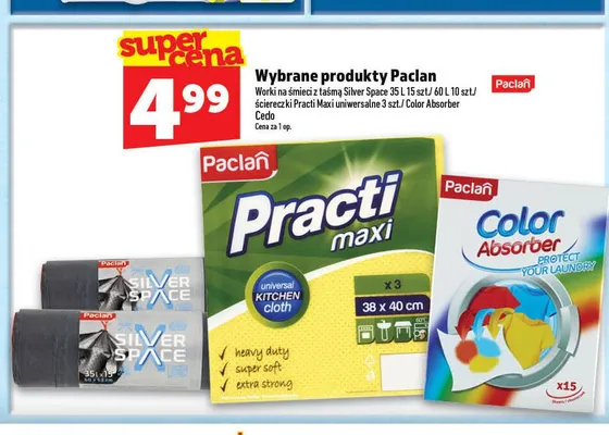 Worki na śmieci z taśmą Silver Space Paclan 35l promocja w TOPAZ