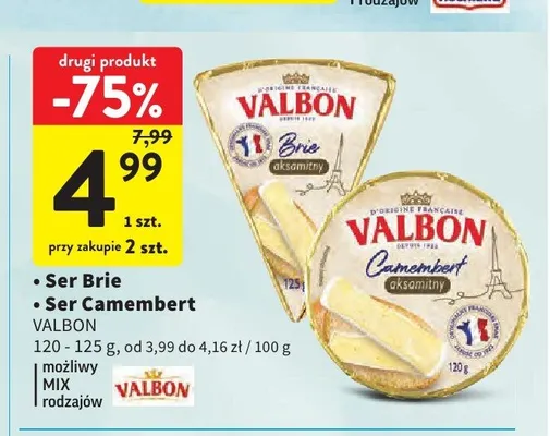 Ser Brie Valbon promocja w Intermarche