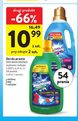 Żel do prania Der Waschkönig Universal promocja w Intermarche