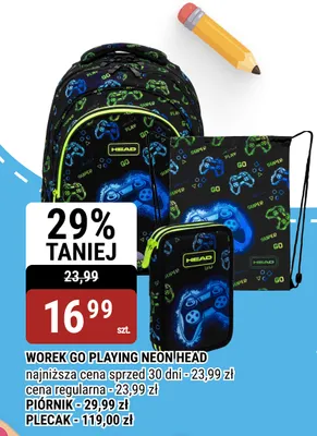 Worek Go Playing Neon Head promocja w bi1