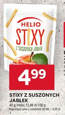 Stixy z suszonych jabłek Helio promocja w Stokrotka