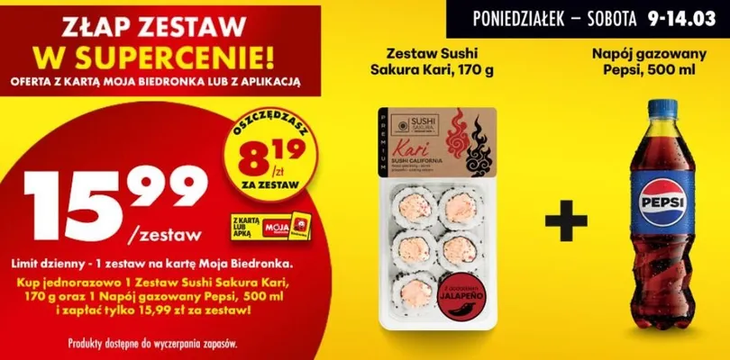 Zestaw sushi Kari promocja w Biedronka