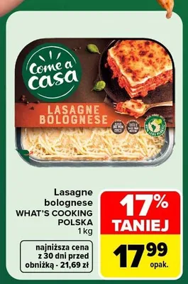 Lasagne bolognese Come a casa promocja w Carrefour