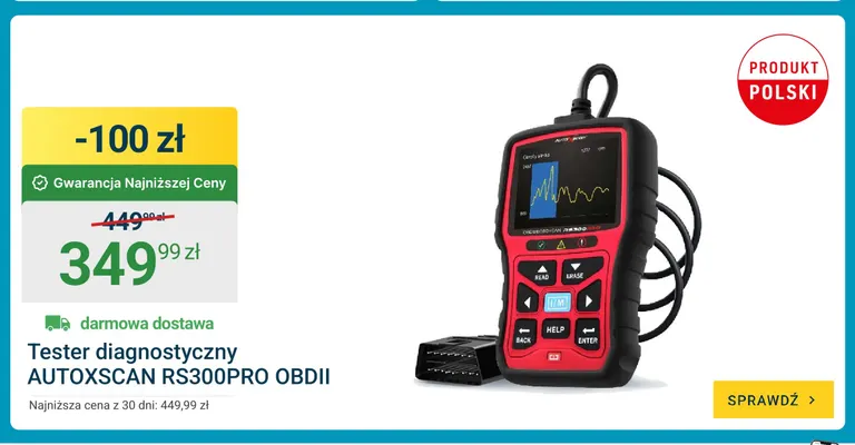 Tester diagnostyczny Autoxscan RS300PRO Obdii promocja w ERLI