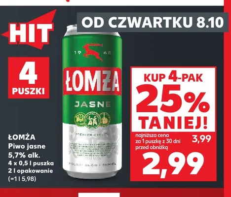 Piwo Łomża 5,7% 4-pak 500 ml promocja w Kaufland