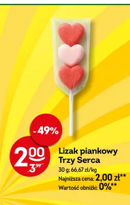 Lizak piankowy Trzy Serca promocja w Żabka