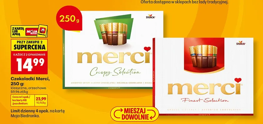 Czekoladki Merci klasyczne promocja w Biedronka