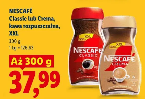 Kawa rozpuszczalna NESCAFÉ Crema XXL promocja w Lidl