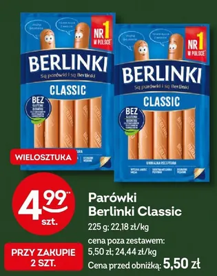 Parówki Berlinki Classic promocja w Żabka