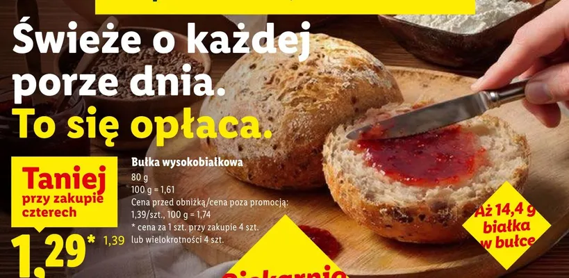 Bułka wysokobiałkowa promocja w Lidl